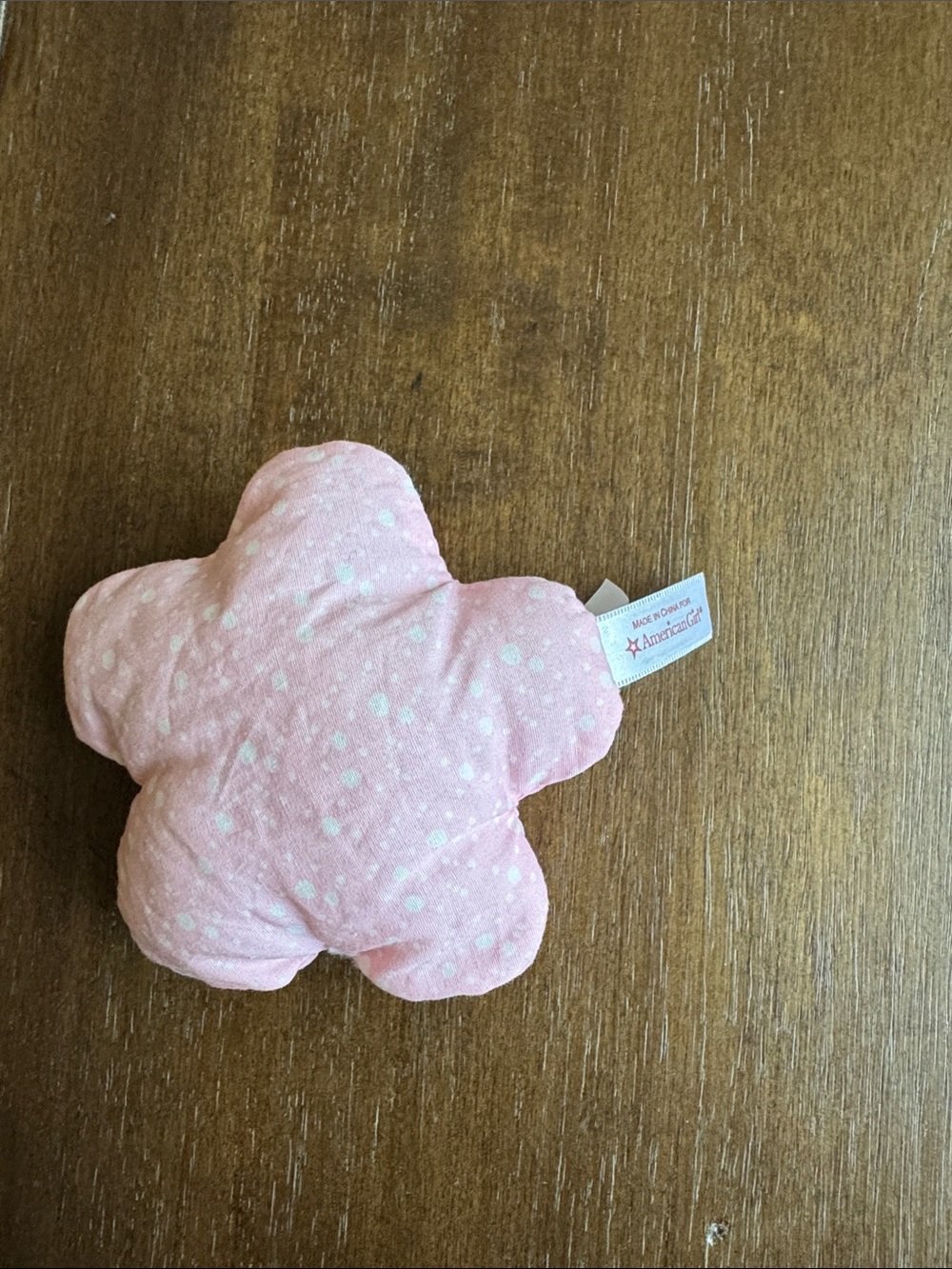 American Girl Doll Pink flower-shaped accent pillow dot print Bloom Bed